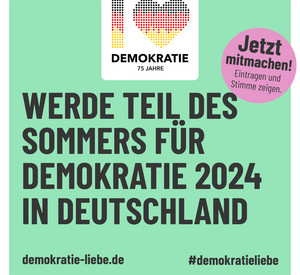 Aufruf, Teil des Sommers für Demokratie 2024 zu werden.