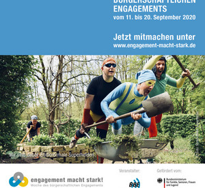 »Engagement macht stark!« – Die 16. Woche des bürgerschaftlichen Engagements findet statt vom 11. bis zum 20. September 2020.