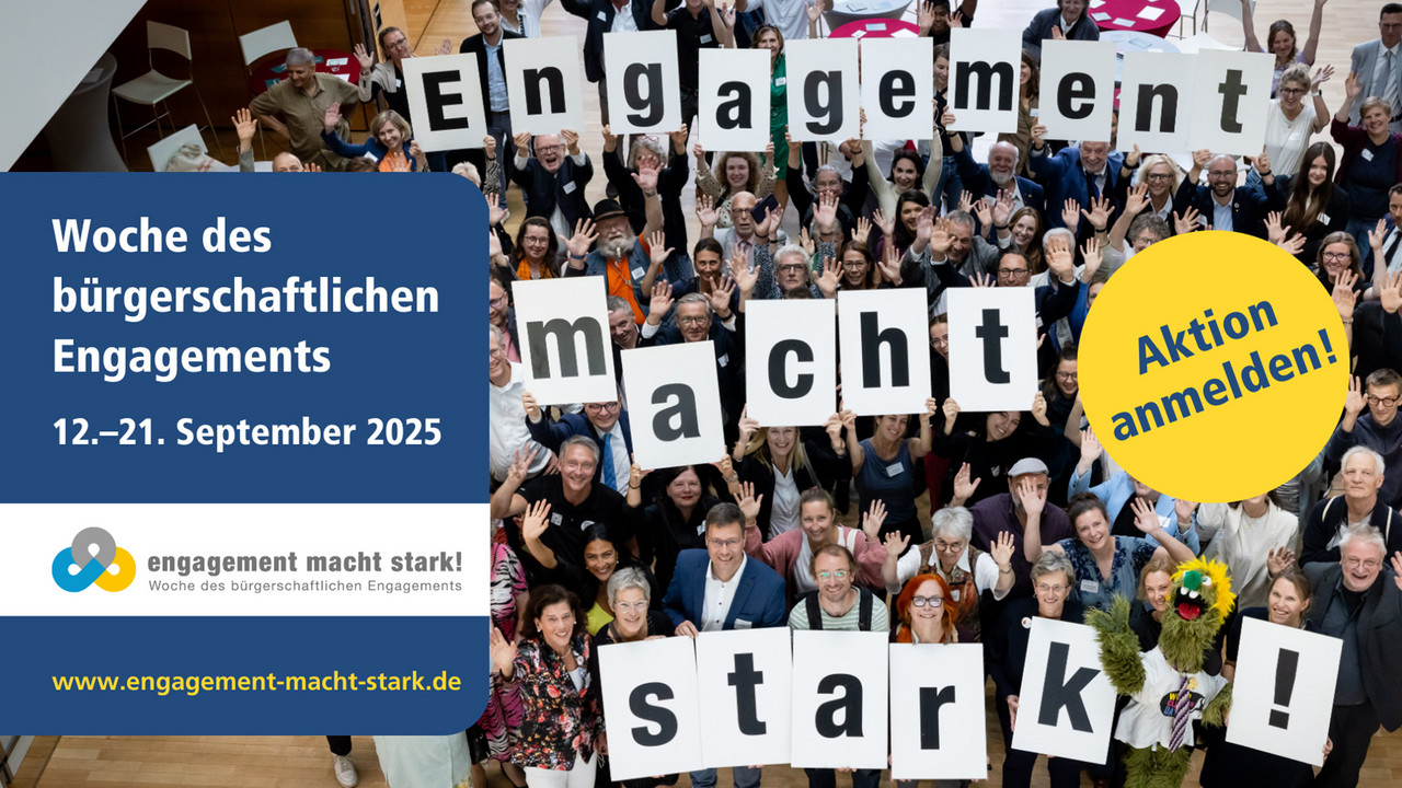 Woche des bürgerschaftlichen Engagements vom 12. bis 21. September 2025, bundesweit – Jetzt Aktion anmelden!