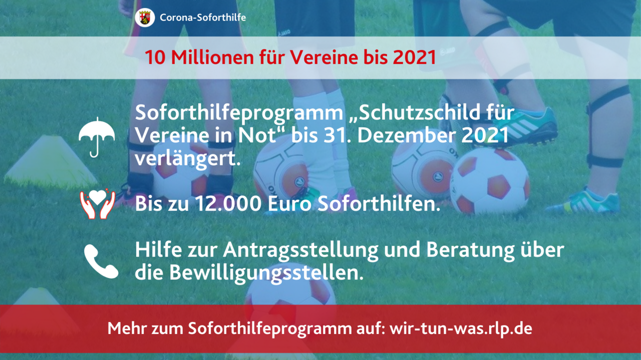 Landesregierung verlängert Soforthilfeprogramm für Vereine 