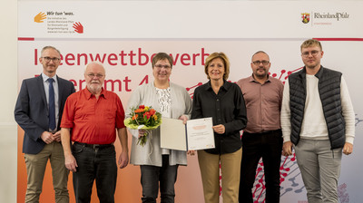 Ministerpräsidentin Malu Dreyer ehrt die Preisträgerinnen vom Caritasverband Rhein-Mosel-Ahr e.V. 