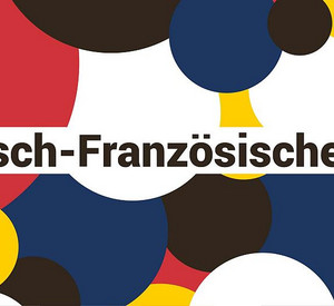 Deutsch-Französischer Tag 17.-26.1.2025 #DFT2025 – Text auf farbig gestaltetem Hintergrund, der die Farben der deutschen und der französischen Nationalflagge aufgreift 