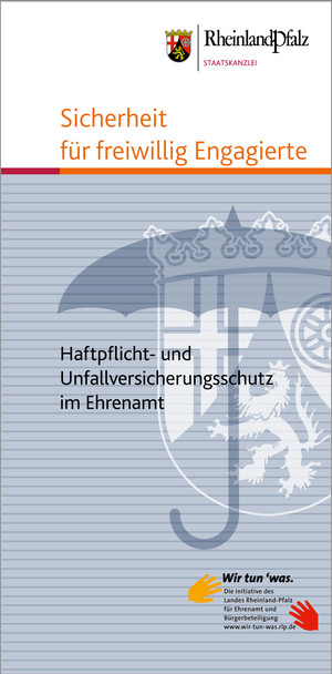 Flyer "Sicherheit für freiwillig Engagierte", PDF zum Download 